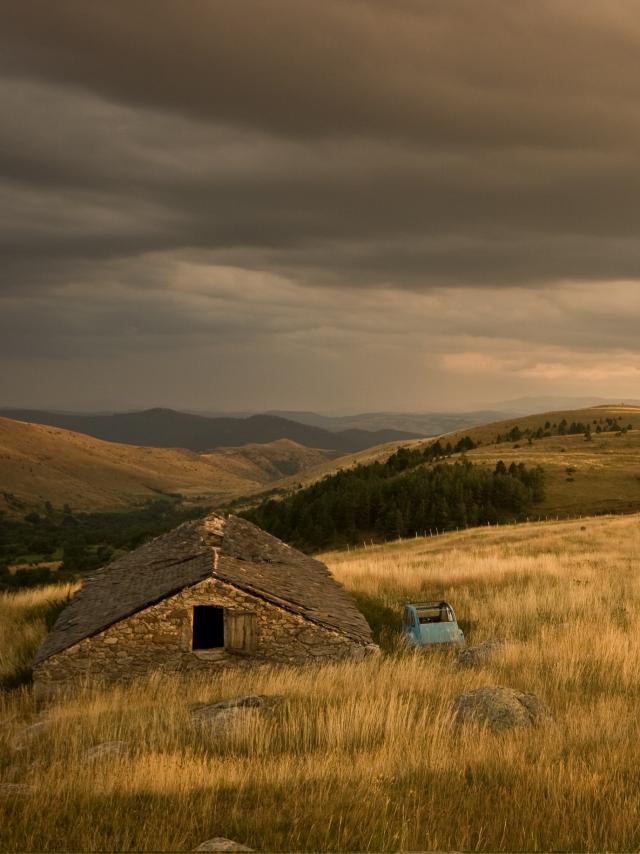Blick auf die Cevennen von der Cham des Bondons auf dem Mont-Lozère